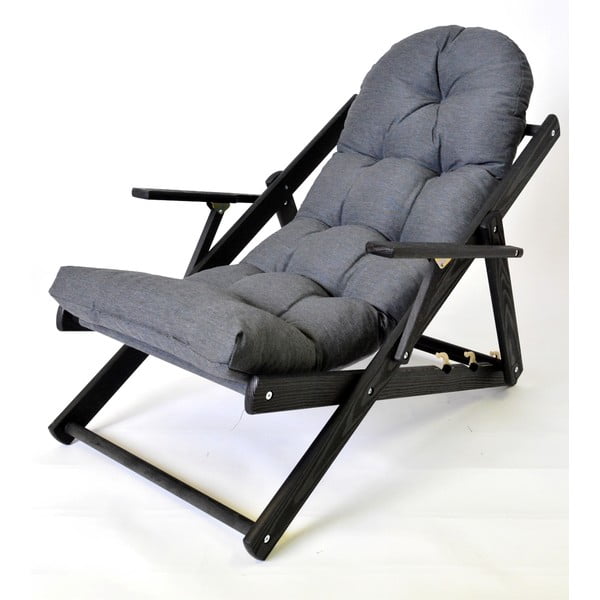 Tumši pelēks masīvkoka saliekams dārza zvilnis Borneo – Rojaplast-image-1