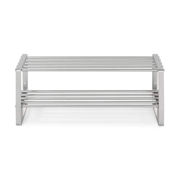 Sudraba krāsas metāla apavu plaukts 70x29x27 cm Rex – Spinder Design-image-1