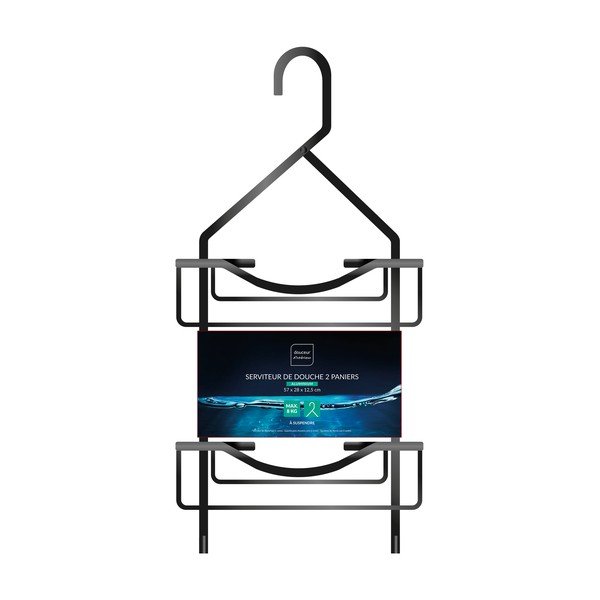 Matēti melns alumīnija piekarināms vannas istabas plaukts Filaire Aluminium – douceur d'intérieur-image-1