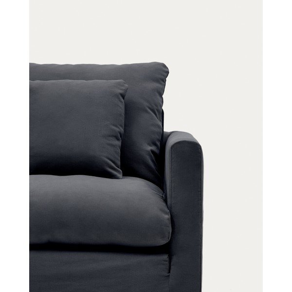 Antracīta pelēks pārvalks 92 cm Nora – Kave Home-image-4