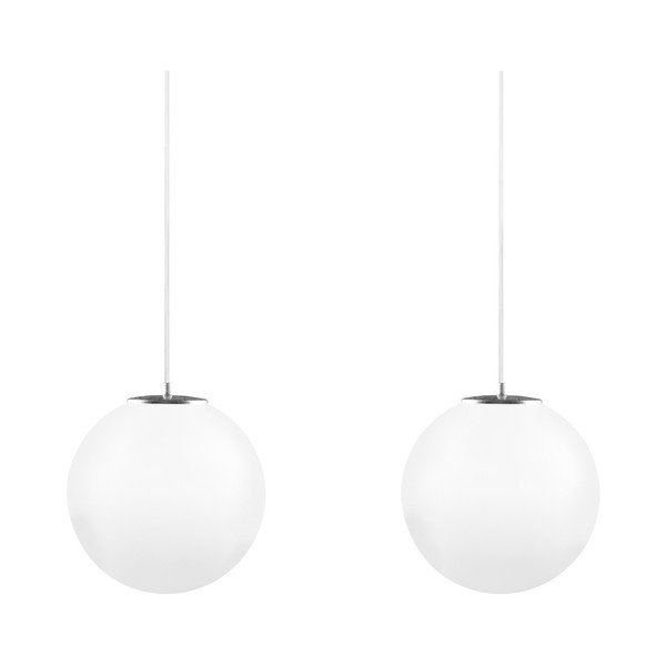 Balta un sudraba dubultā piekaramā lampa ar baltu kabeli un baltu ligzdu Sotto Luce Tsuki, Ø 30 cm-image-2