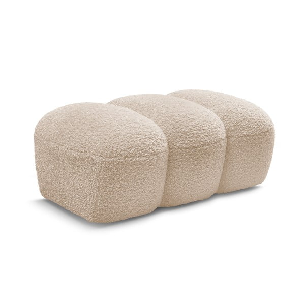 Bēšs kāju soliņš no buklē auduma Hippolyte – Bobochic Paris-image-3