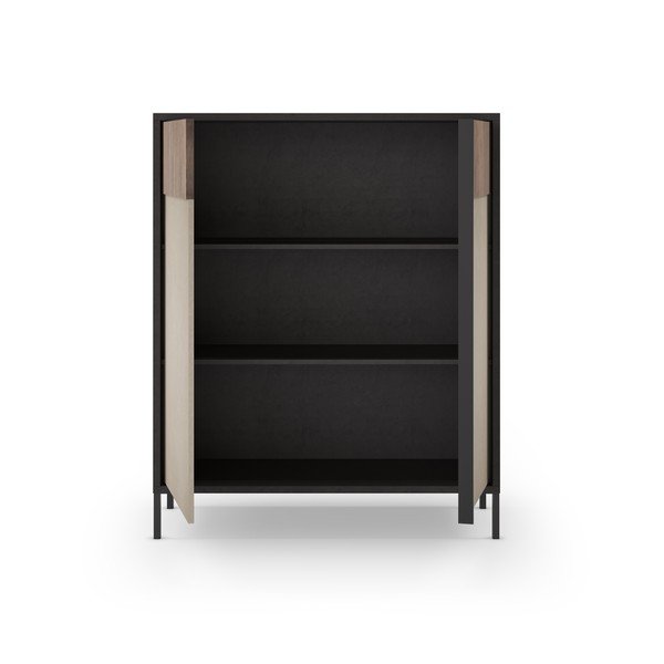 Antracīta pelēks/gaiši brūns skapītis 106x130 cm Amalia – Marckeric-image-2