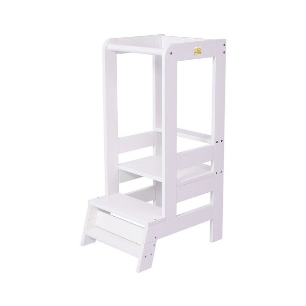 Balts priedes masīvkoka bērnu kāpslītis Montessori – Meowbaby