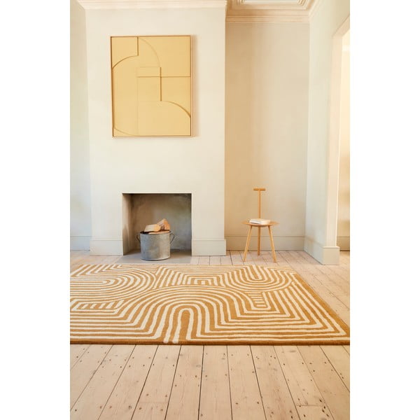 Okera dzeltens vilnas paklājs 120x170 cm Reef – Asiatic Carpets-image-2