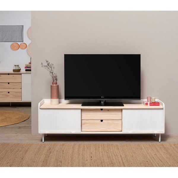 Baltās priedes TV galdiņš Marckeric Oregon-image-1