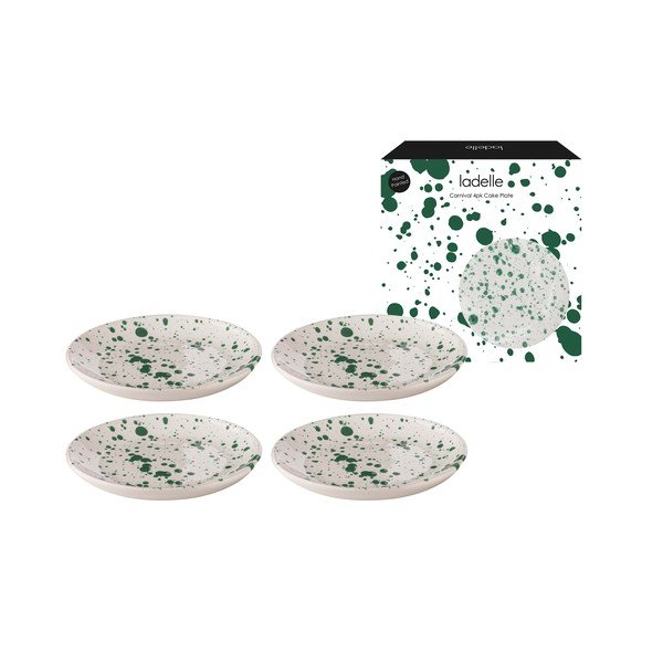 Balti/zaļi deserta māla šķīvji (4 gab.) ø 18 cm Carnival – Ladelle-image-3