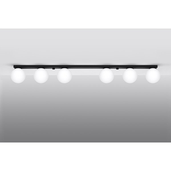 Melna griestu lampa ar stikla abažūru ø 12 cm Umerta – Sollux-image-3