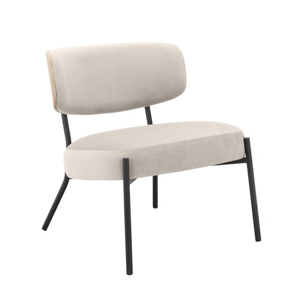 Krēmkrāsas samta atpūtas krēsls ar kāju balstu Jerry – Støraa-image-4