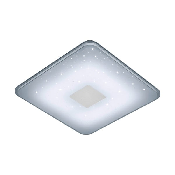 Balta kvadrātveida LED griestu lampa ar tālvadības pulti Trio Ceiling, 42,5 x 42,5 cm