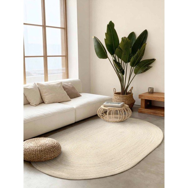 Krēmkrāsas divpusējs/ar rokām darināts džutas paklājs 160x230 cm Braided – Hanse Home-image-1