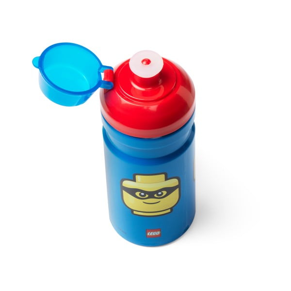 Zila ūdens pudele ar sarkanu vāciņu LEGO® Iconic, 390 ml-image-2