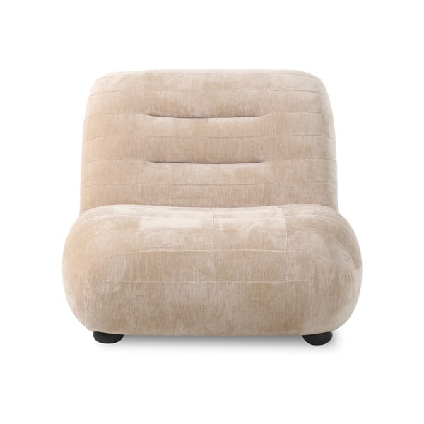 Bēšs samta atpūtas krēsls Wyatt – Dutchbone-image-1