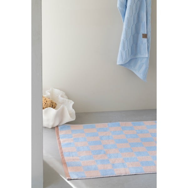 Zils/rozā vannas istabas paklājiņš no organiskās kokvilnas 50x80 cm Retro – Mette Ditmer Denmark-image-2