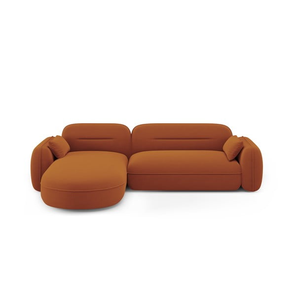 Oranžs samta stūra dīvāns (ar kreiso stūri) Audrey – Interieurs 86