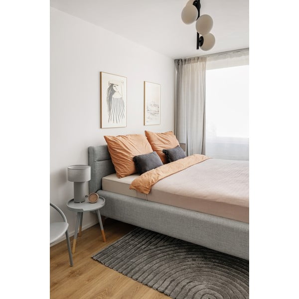 Dūmakaini zila polsterēta divvietīga gulta ar veļas kasti ar redelēm 140x200 cm Lotte – Meise Möbel-image-1