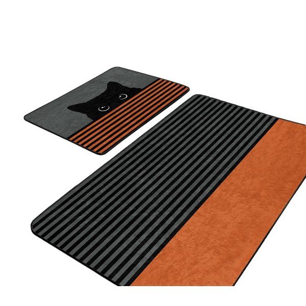 Melni/oranži vannas istabas paklājiņi (2 gab.) 60x100 cm – Mila Home-image-4