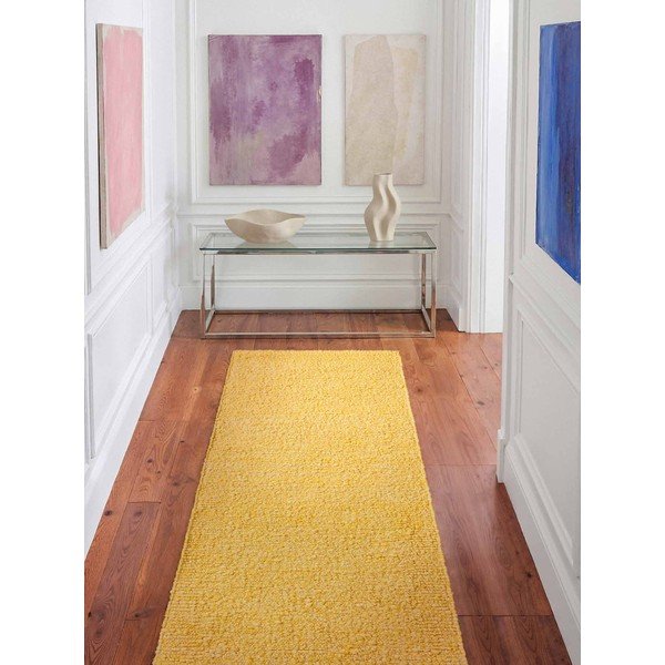 Dzeltens ar rokām darināts buklē celiņa paklājs 80x200 cm Notting Hill Portobello – Ted Baker-image-1