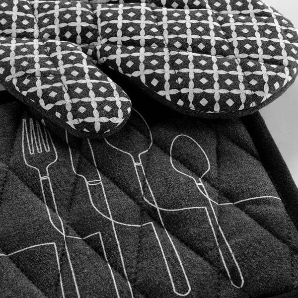 Virtuves cimdi no pārstrādātas kokvilnas (2 gab.) Cuisiline – douceur d'intérieur-image-2