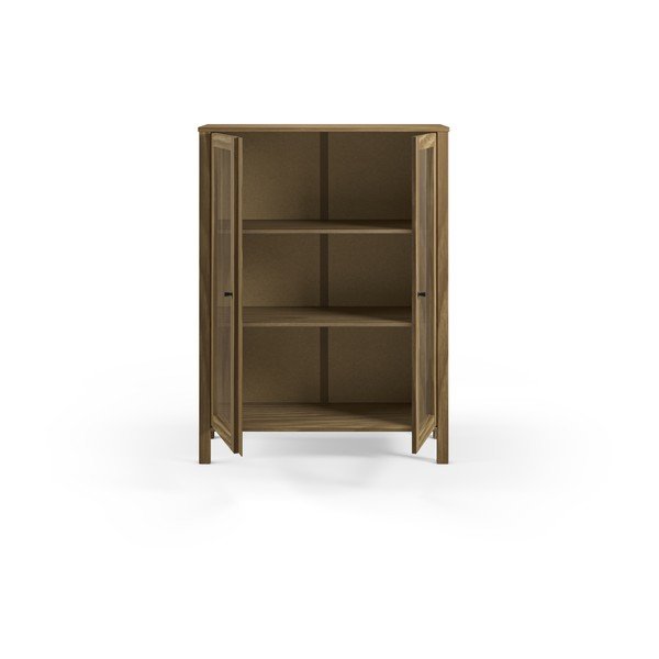 Dabīga toņa priedes masīvkoka vitrīna 90x120x40 cm Alessandra – Marckeric-image-3