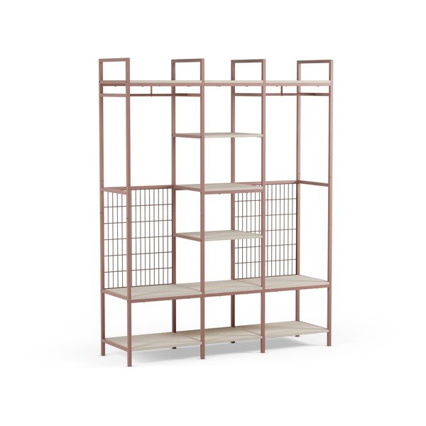 Terakotas oranžs atvērta tipa tērauda drēbju skapis 140x179,5x40 cm Amara – Marckeric-image-2