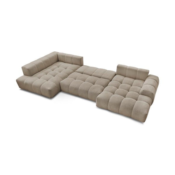 Pelēkbrūns salokāms/ar uzglabāšanas vietu stūra dīvāns no šenila auduma (ar kreiso stūri/U veida) Everest – Bobochic Paris-image-4