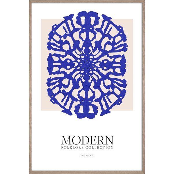 Drukāta glezna ar rāmi 60x90 cm Blue Folklore – Styler