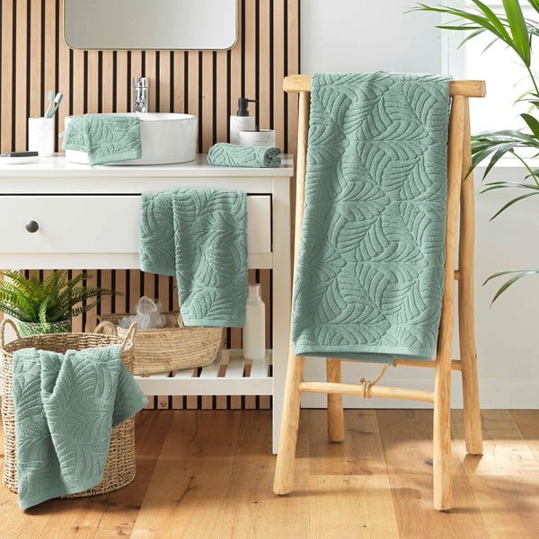 Gaiši zaļš frotē kokvilnas dvielis 70x130 cm Madeira – douceur d'intérieur-image-3