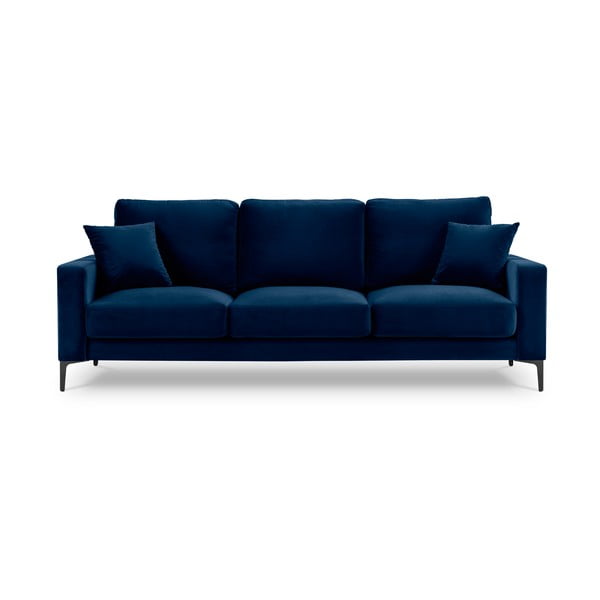Jūras zils samta dīvāns Kooko Home Harmony, 220 cm