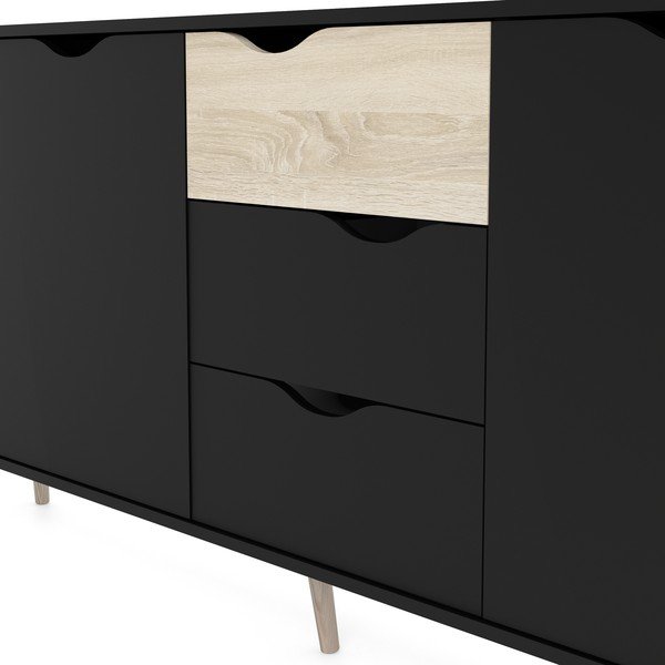 Melna kumode Tvilum Oslo, 196 x 82 cm-image-1