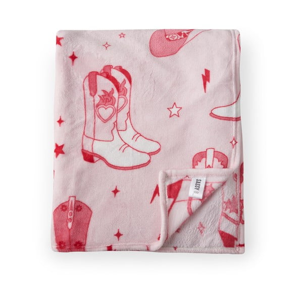 Rozā mikroplīša gultas pārklājs 200x240 cm Cowgirl Boot – Sassy B