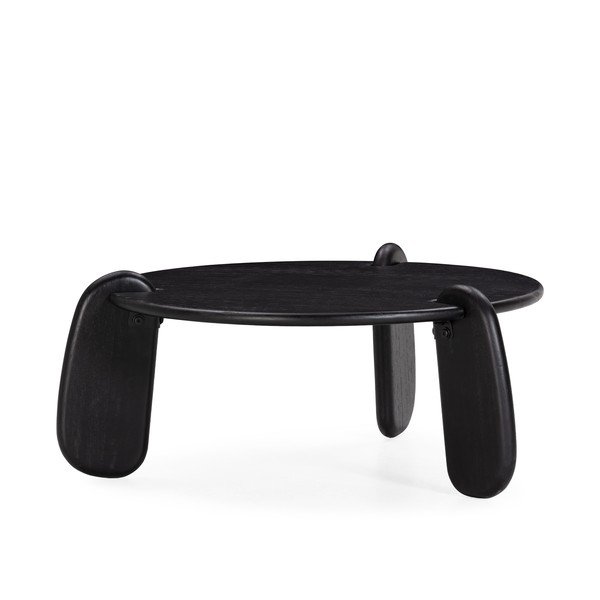 Melns mango masīvkoka apaļš žurnālgaldiņš ø 80 cm Tamira – MOME-image-3