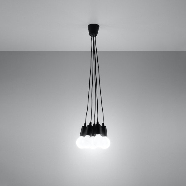 Melna piekaramā lampa 25x25 cm Rene – Sollux-image-4