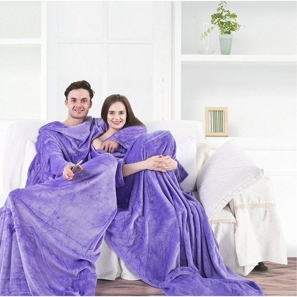 Gaiši violeta mikrošķiedras TV sega DecoKing Lazy, 170 x 200 cm-image-1