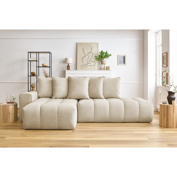 Bēšs stūra dīvāns (kreisais stūris) Mont–Blanc – Bobochic Paris-image-1