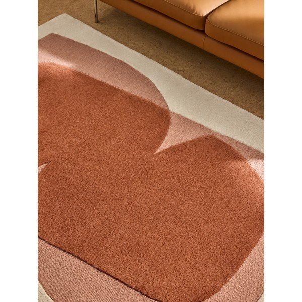 Oranžs/bēšs ar rokām darināts vilnas paklājs 120x170 cm Kinney – MADE-image-3
