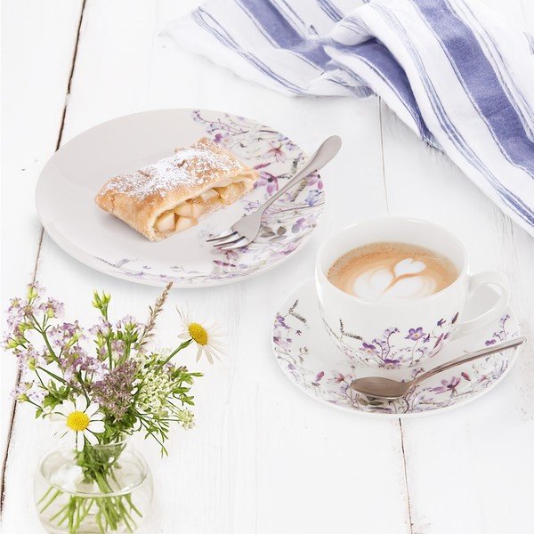 Balta/violeta porcelāna tasīte 280 ml Louka – Orion-image-1