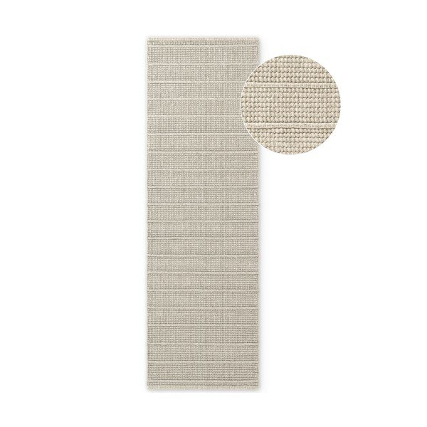 Krēmkrāsas ar rokām darināts vilnas celiņa paklājs 80x250 cm Camden Parker – Ted Baker