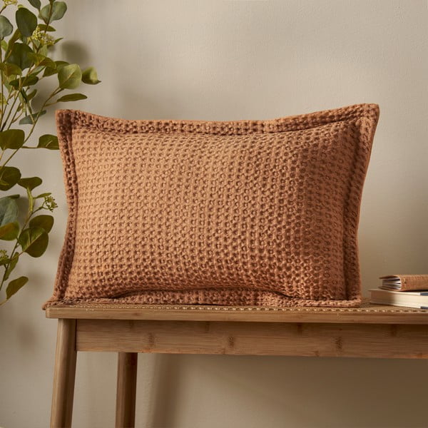 Kokvilnas dekoratīvais spilvens 30x50 cm Jaipur Chunky Waffle – Pineapple Elephant-image-1