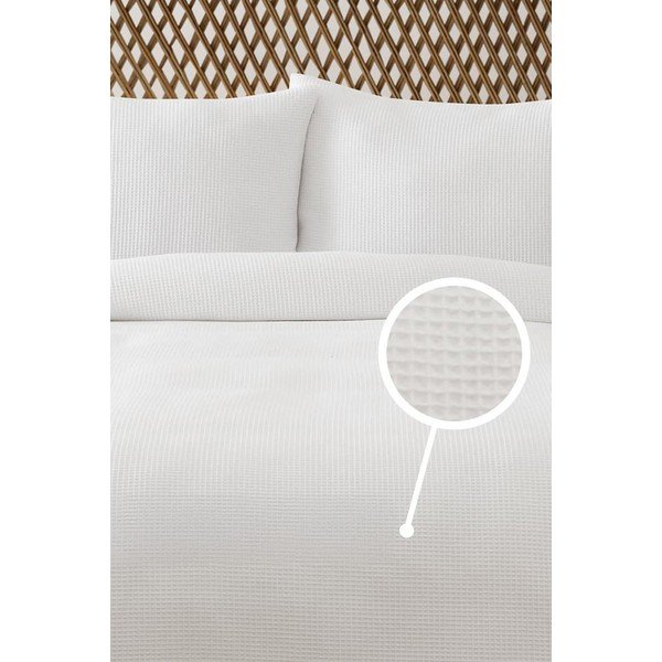 Balts gultas pārklājs 200x220 cm Waffle – Mijolnir-image-1