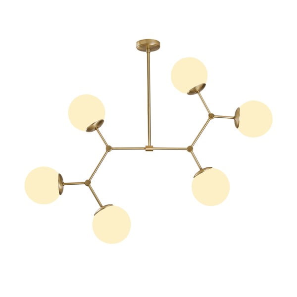 Griestu lampa zelta un baltā krāsā ar 6 spuldzēm Opviq gaismas Damar-image-2