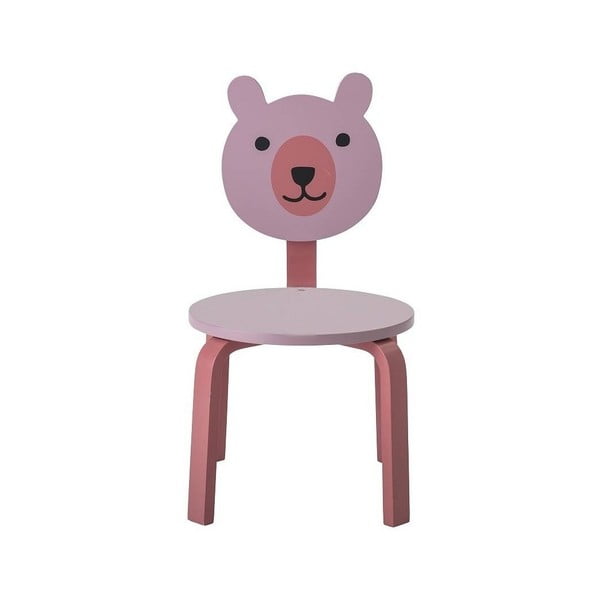 Rozā Bloomingville lāča augsts krēsls