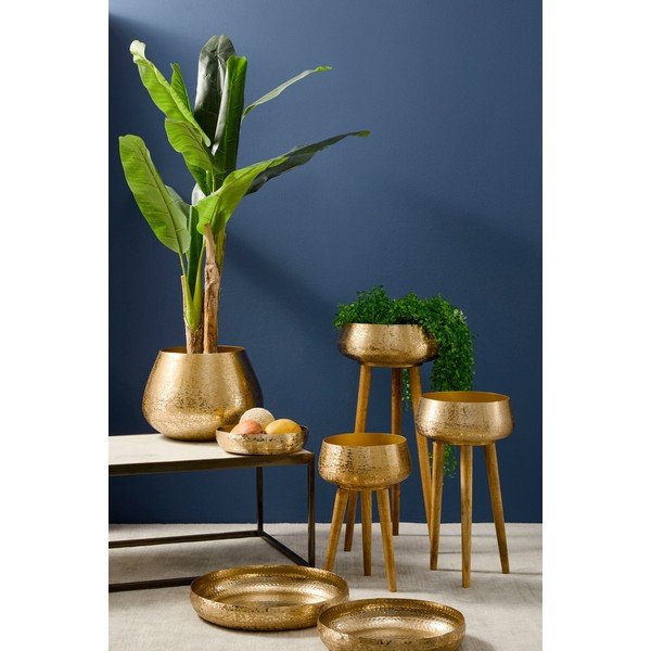 Metāla ar rokām radīti puķu poda apvalki (3 gab.) ø 37,5 cm Varanasi – Bizzotto-image-1