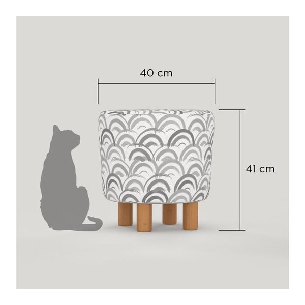 Kāju soliņš ar koka kājām Cono Mimar, ⌀ 41 cm-image-2