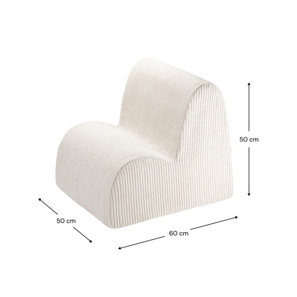 Krēmkrāsas velveta bērnu atpūtas krēsls Cloud – Wigiwama-image-3