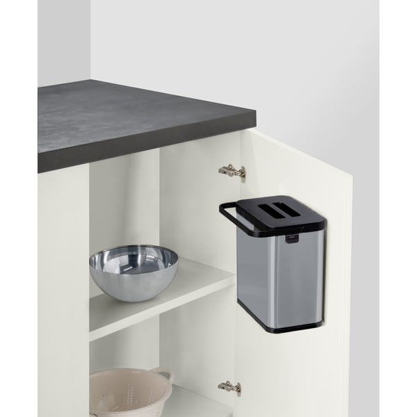 Matētas sudraba krāsas kompostējamo atkritumu konteiners 3 l Colin – Wenko-image-1