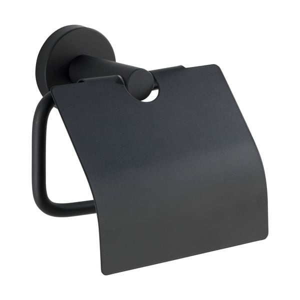 Matēti melns nerūsējošā tērauda sienas tualetes papīra turētājs Bosio – Wenko-image-1