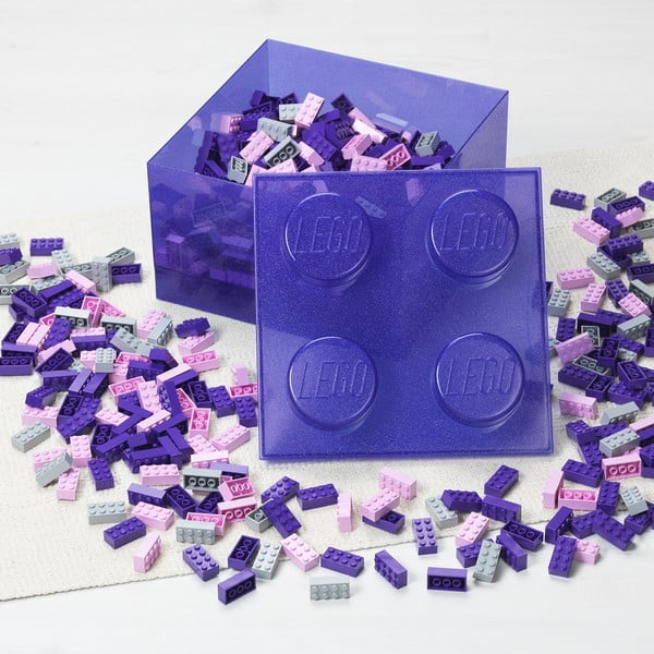 Violeta plastmasas uzglabāšanas kaste bērniem 25x25x18 cm – LEGO®-image-2