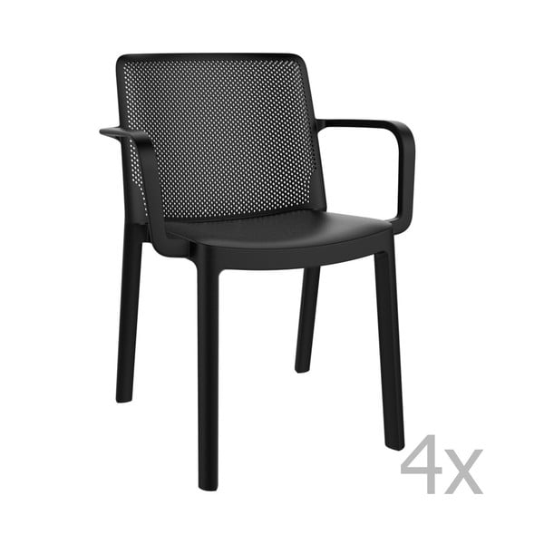 4 melnu dārza krēslu komplekts Resol Fresh