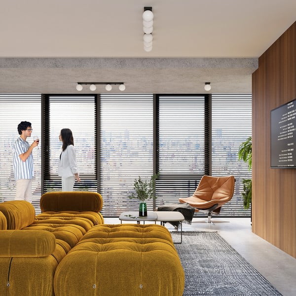 Melna griestu lampa ar stikla abažūru ø 12 cm Umerta – Sollux-image-4